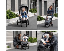 SnelShoppen - Zamboo Universele Voetenzak voor Kinderwagen en Babyzitje, Wintervoetenzak 2-in-1 van Fleece met Tas, Grijs voor Kinderen, Ideaal voor K