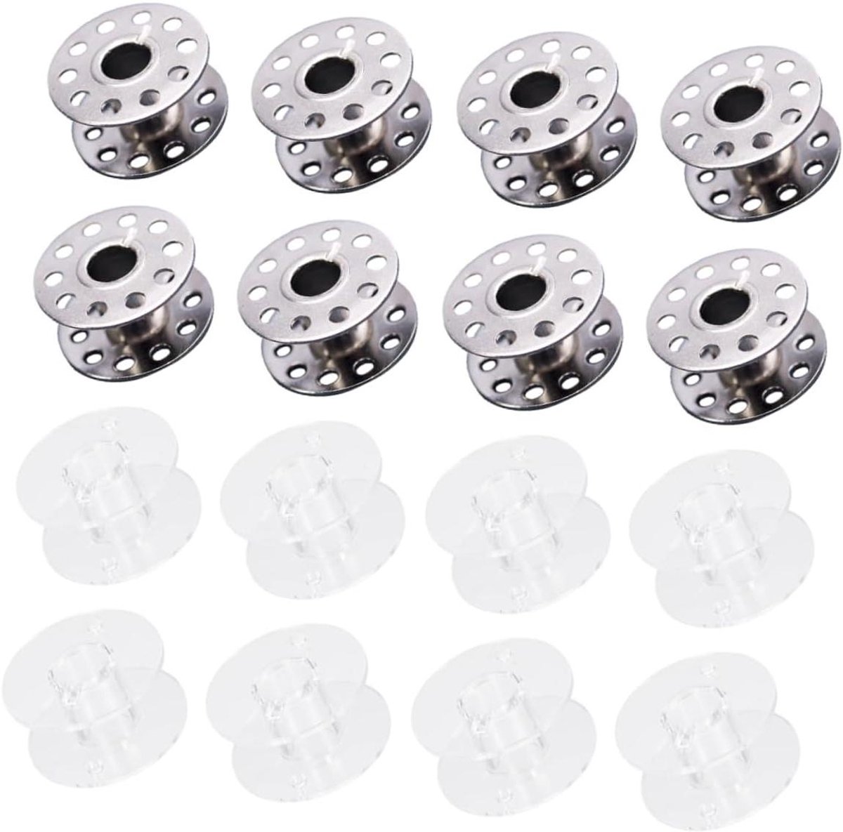 Naaimachine Spoelen - Spoeltjes Naaimachine - Naaien Organiseren - Metalen Grendels - 40 stuks - Transparant