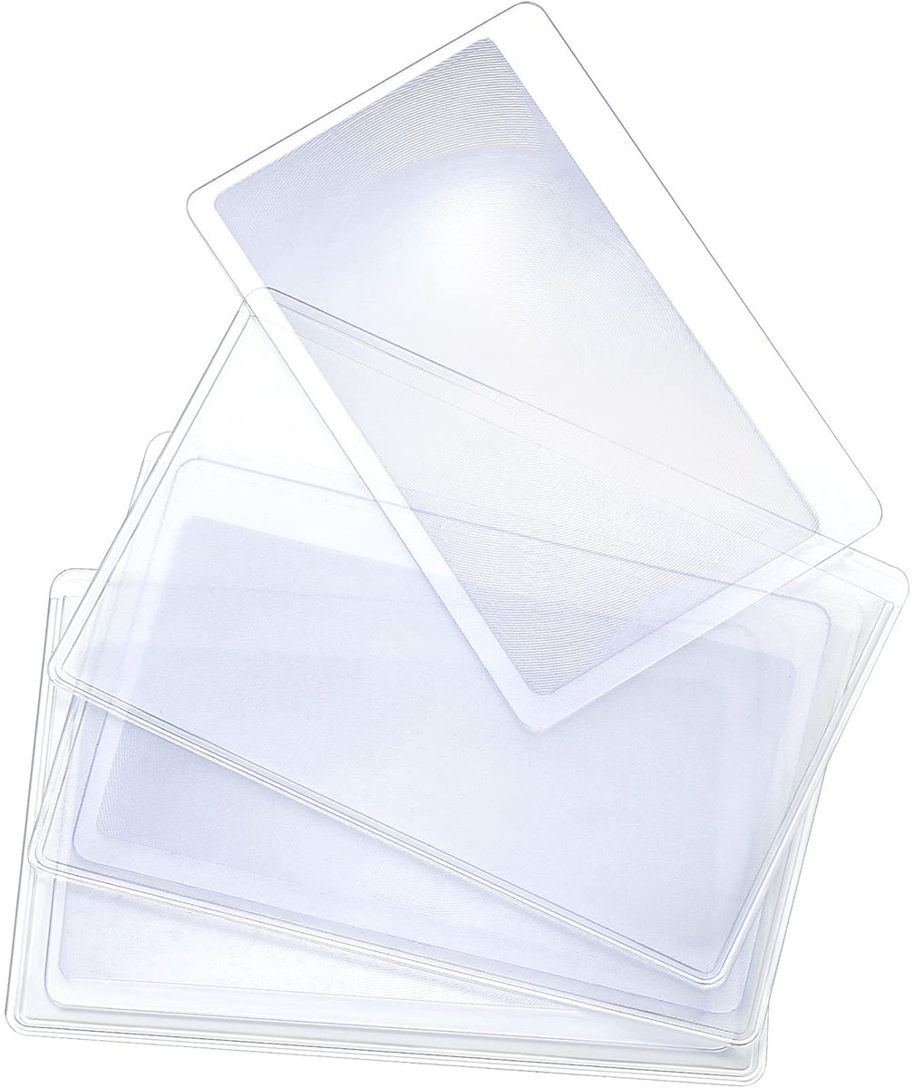 Dailygoods - 3x Credit Card Formaat Fresnel Vergrootglas - Handig voor Lezen en Brandstarter