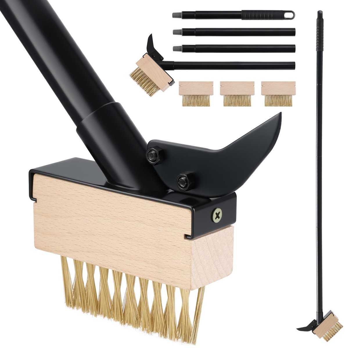 Dailygoods - Onkruidverwijderingsborstel met Lange Steel (128cm) - V-vormige Draadborstel voor Effectieve Verwijdering