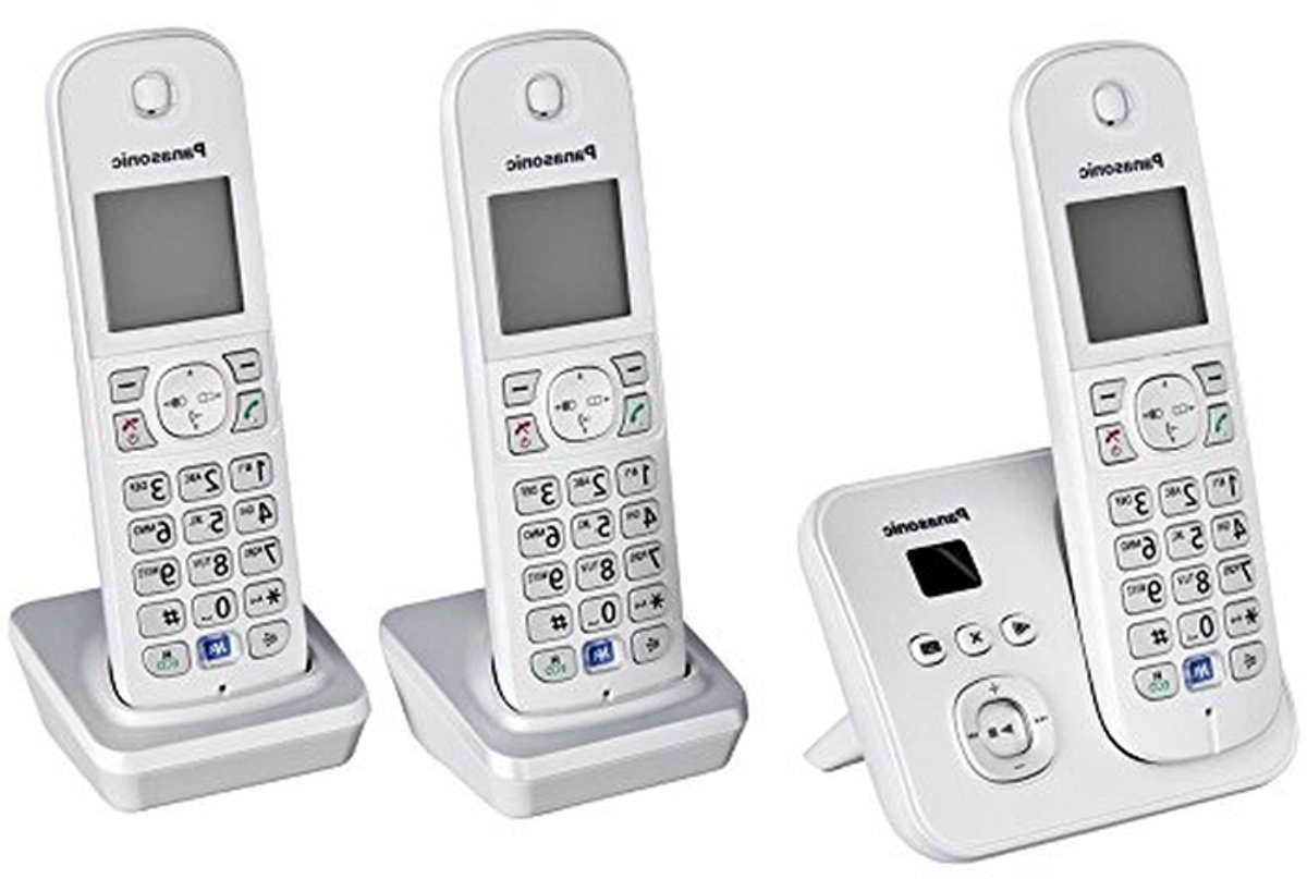 Draadloze Telefoon - Vaste Telefoon DECT Telefoon - Thuis Bellen - Ruisonderdrukking - 3-delige Set - Parelzilver