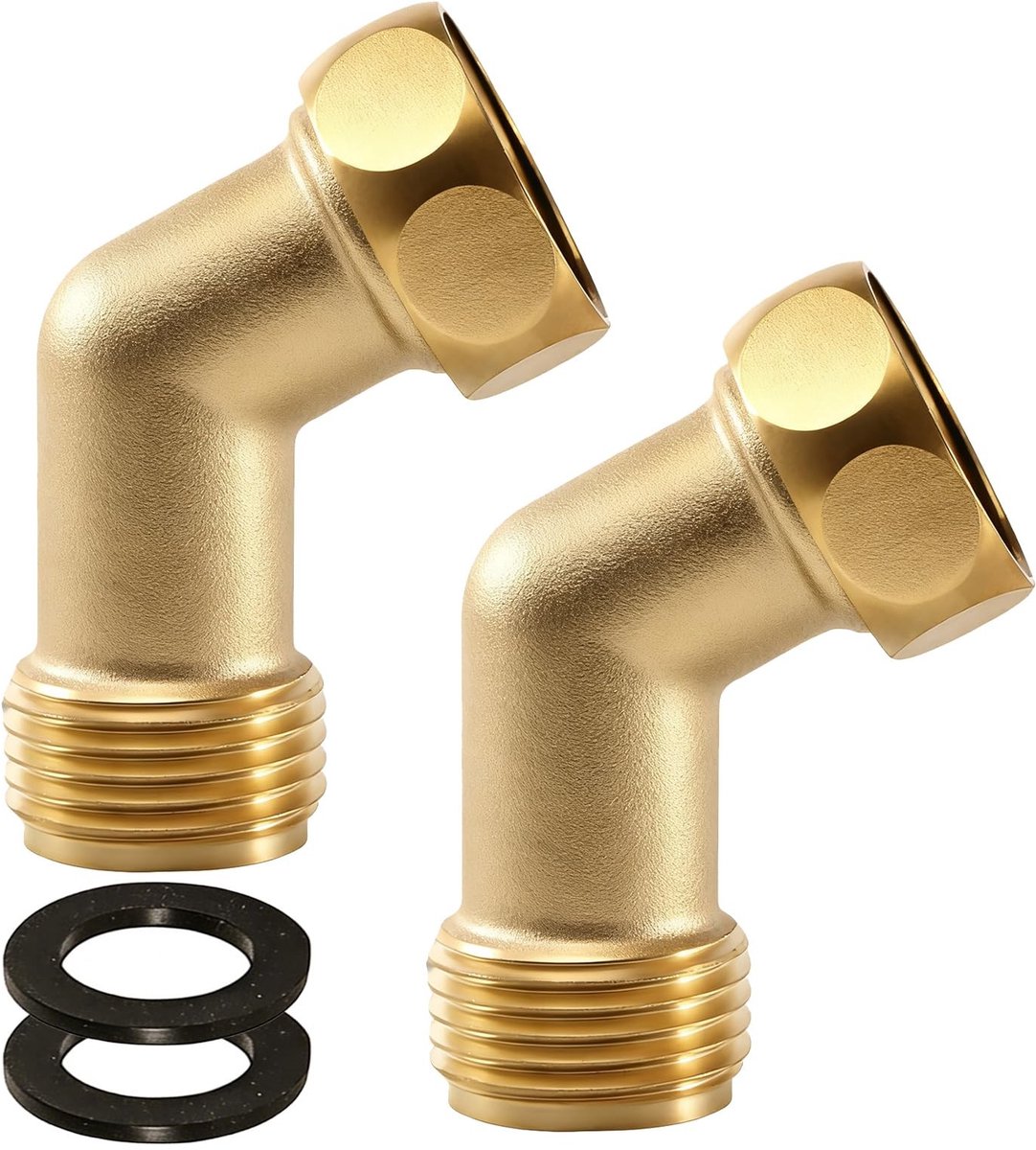 Dailygoods- Hoekadapter 45° - 3/4 inch AG/IG - Messing - 2 Stuks - Waterdicht - Corrosiebestendig - Eenvoudig te installeren - Schroefdraadfitting