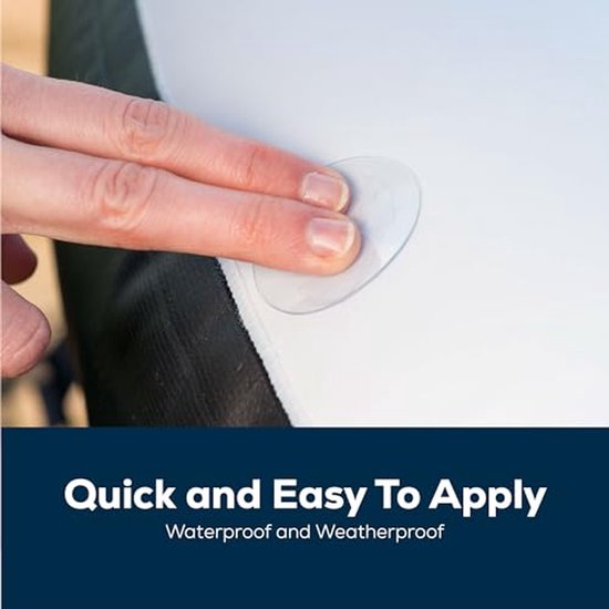 Vinyl reparatieset - Zwembad reparatiepleisters - Opblaasbare objecten herstellen - Werkt onder water - 15x10 cm strip 3 patches — afbeelding 2