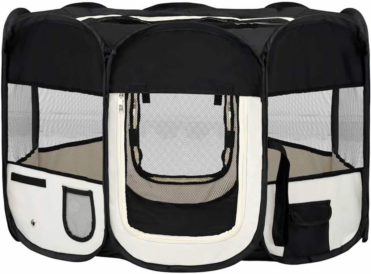 Hondenren - Rondloopren - Hondentraining - Inclusief Draagtas - 110x110x58 cm - Zwart