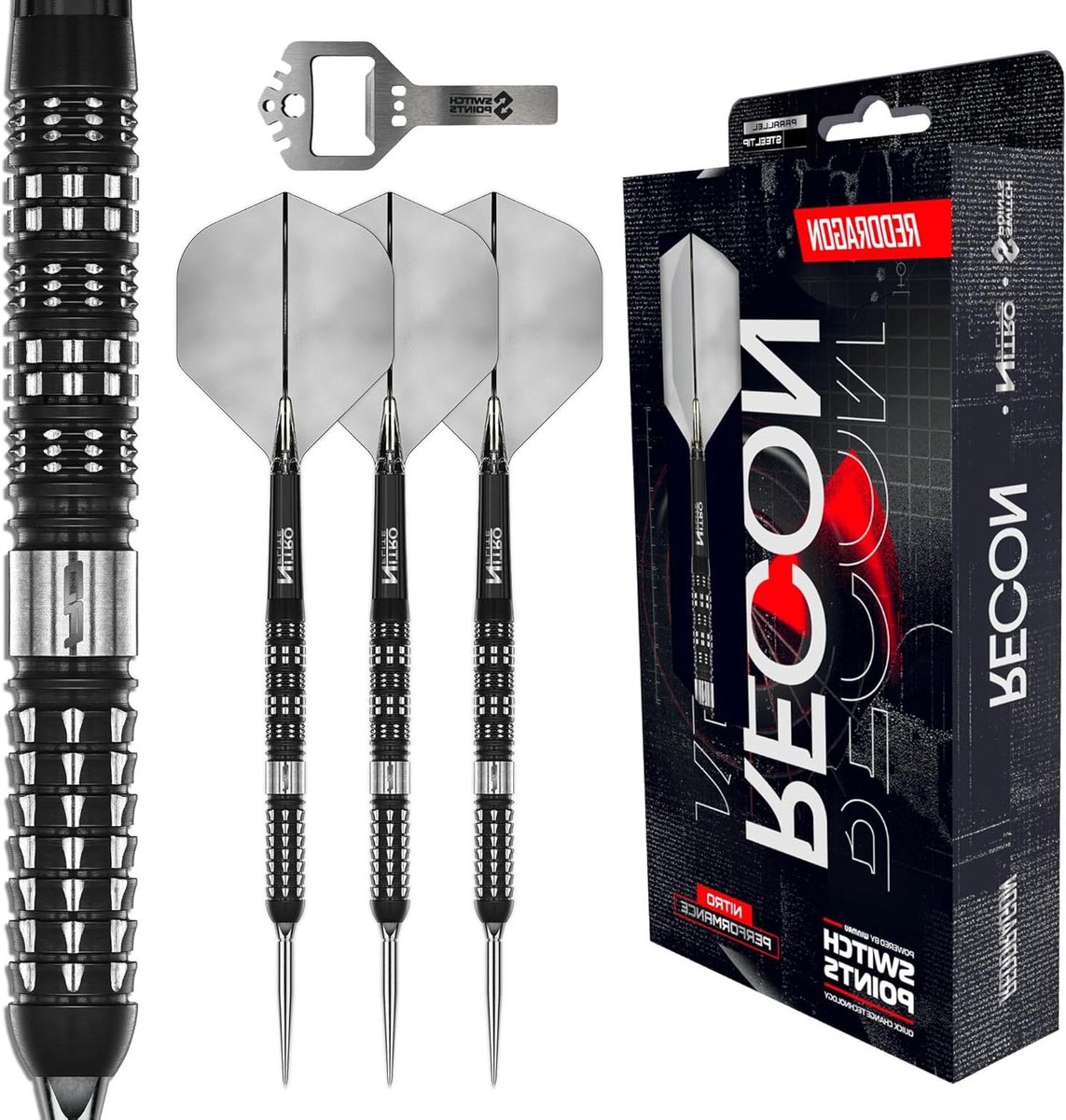 Dartpijlen Set - Steeldarts Wolfraam - Precisie Werpen - 90% Wolfraam - 24 gram - Zwart en Zilver