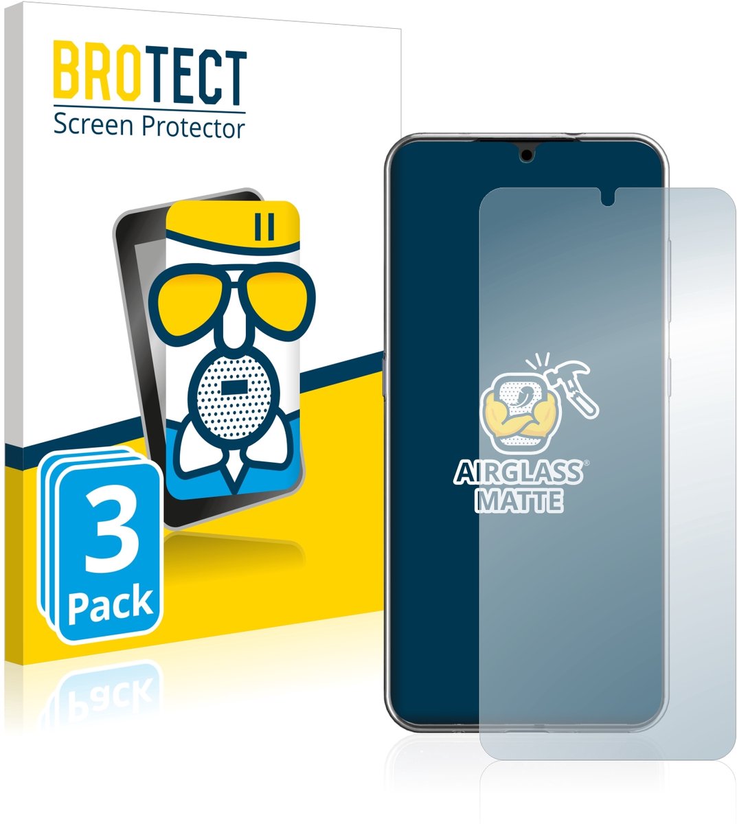 BROTECT - Screenprotector voor Nokia 7.2 - Folie Beschermfolie Beschermglas matte 3 Stuks