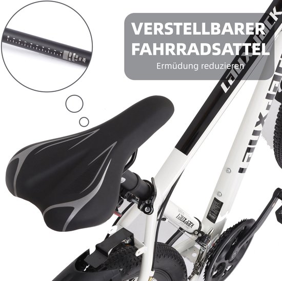 HAUSS SPOLE Mountainbike - 28 Inch - 21 Versnellingen Met Kettingschakeling - IJzer - Wit - Met Schijfrem En Voorvorkvering van HAUSS SPOLE — afbeelding 5