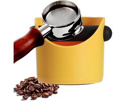 Koffie Afklopbak - Espresso Afklopbak Barista - Koffiedik Verzamelen - Schok-Absorberende Stang - 10 cm Diameter - Geel