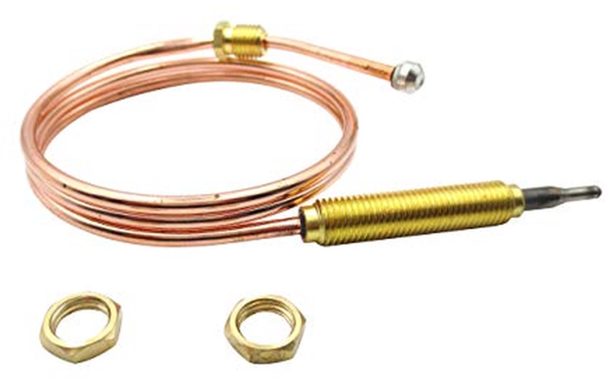 Universeel Gas Thermokoppel - Veiligheidskoppel Gas sensor - Gasapparaten Beveiligen - M8x1 Einde Moer - 0.6 Meter - Zilver