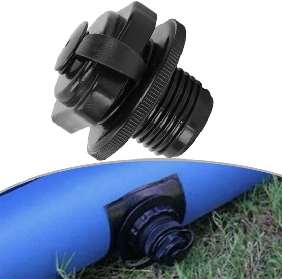 Reserveventieldeksel Opblaasbare Badkuip - Ventiel Dop Bad - Bubbelbad Onderhoud - Hoge Dichtheid Kunststof - 23.5 mm Diameter - Zwart — afbeelding 3