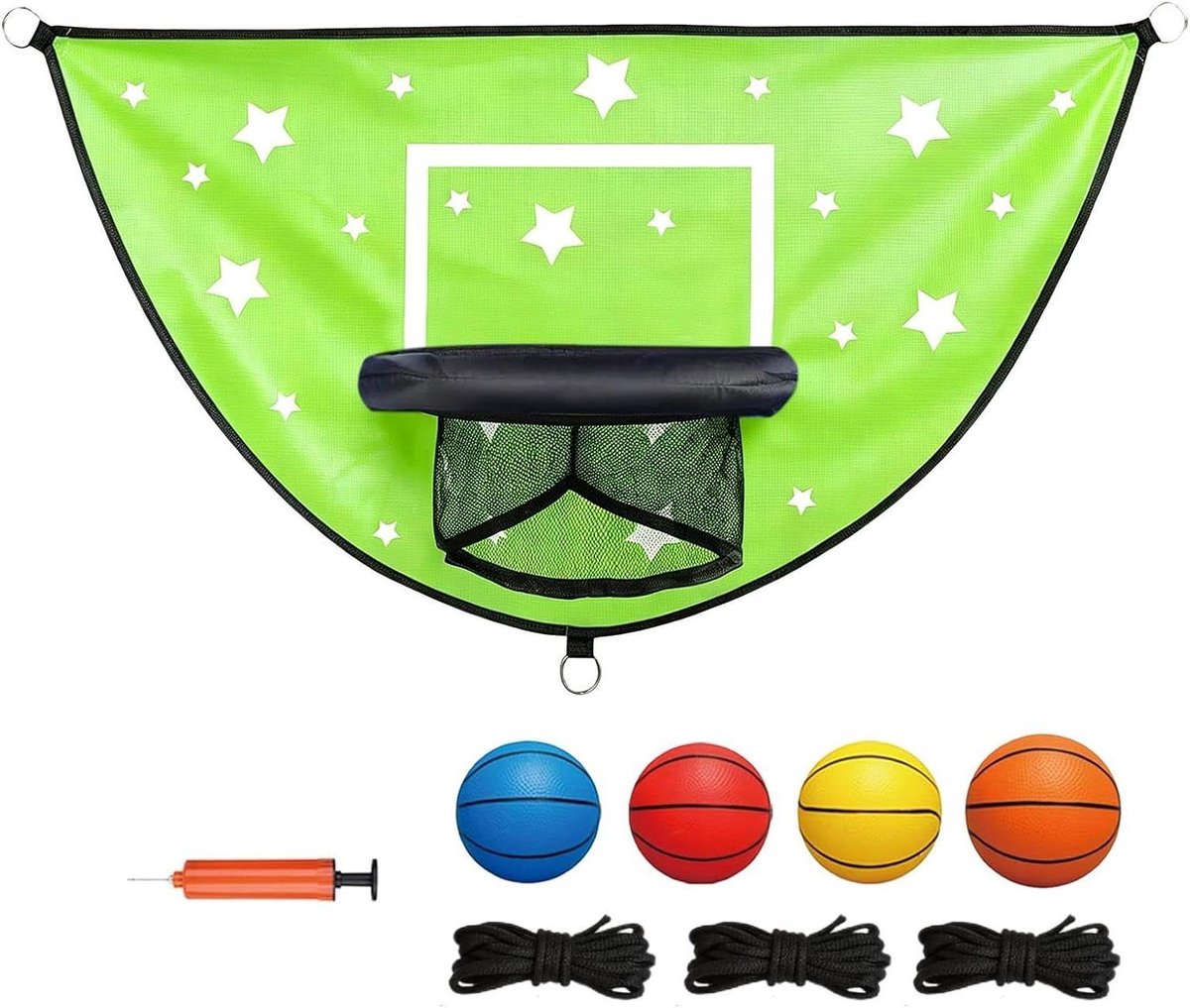 Trampoline Basketbal Set - Springkussen Basketbal - Buiten Spelen - Veilig Dunk Spel - 28 x 25 x 5 cm