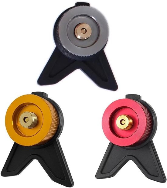 Luchttank Adapter - Gas Converter - Camping Koken - Automatische Uitschakeling - 3-delig - Oranje — afbeelding 5