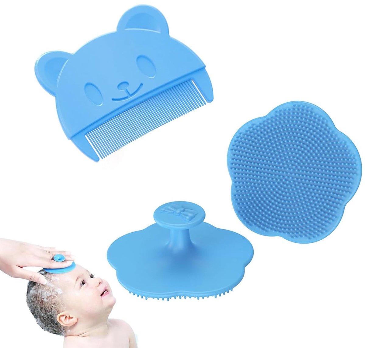 Dailygoods - Babyborstel voor Melk Korst - Zachte Kam en Badborstel Set