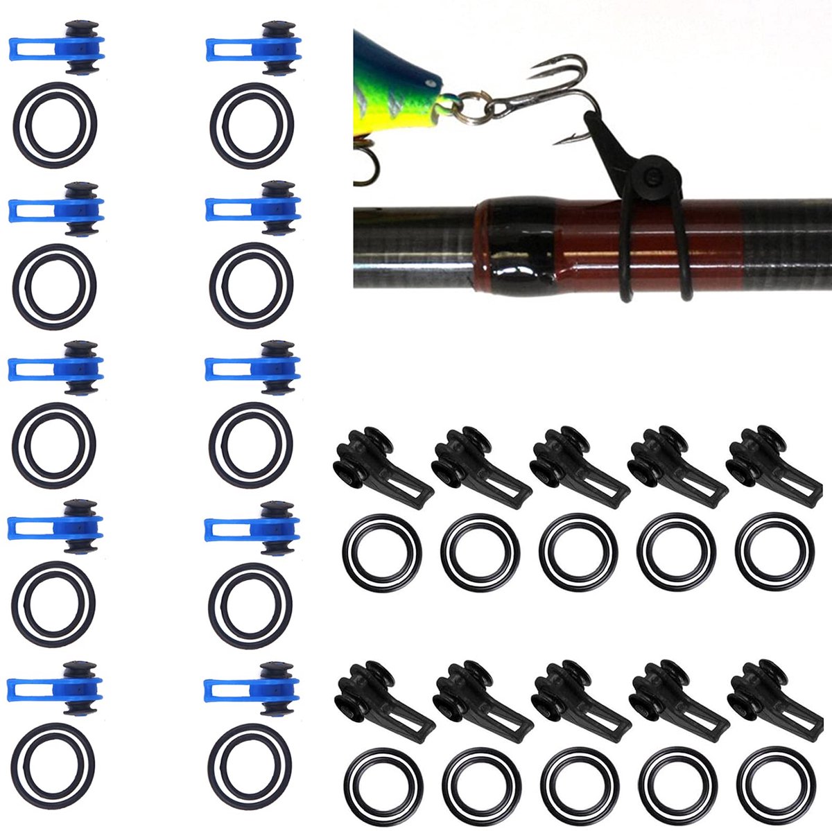 Dailygoods - Aas Haakhouder - 20 Stuks Hengelaccessoires - Kunststof en Rubber