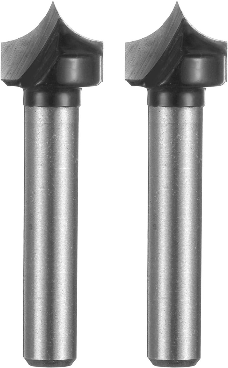 Dailygoods - 2 Stuks Ronde Routerbit met Punt Snijden - 1/4 Inch