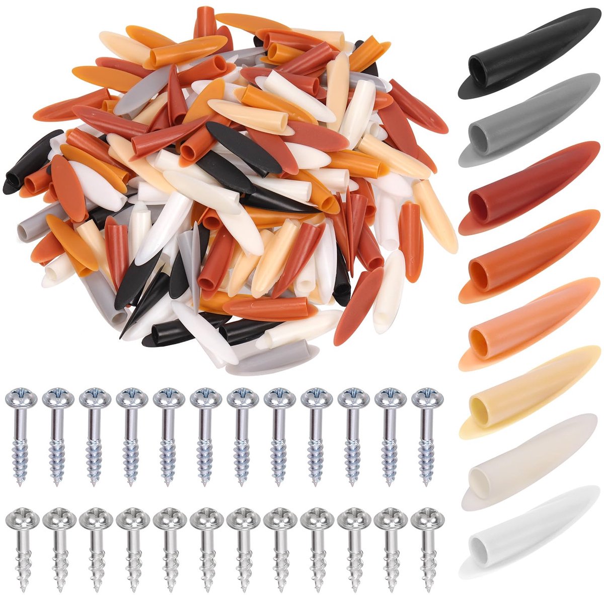 Dailygoods - 360 Stuks Plastic Pocket Gat Plugs Set - 8 Kleuren Schuine Gat Caps