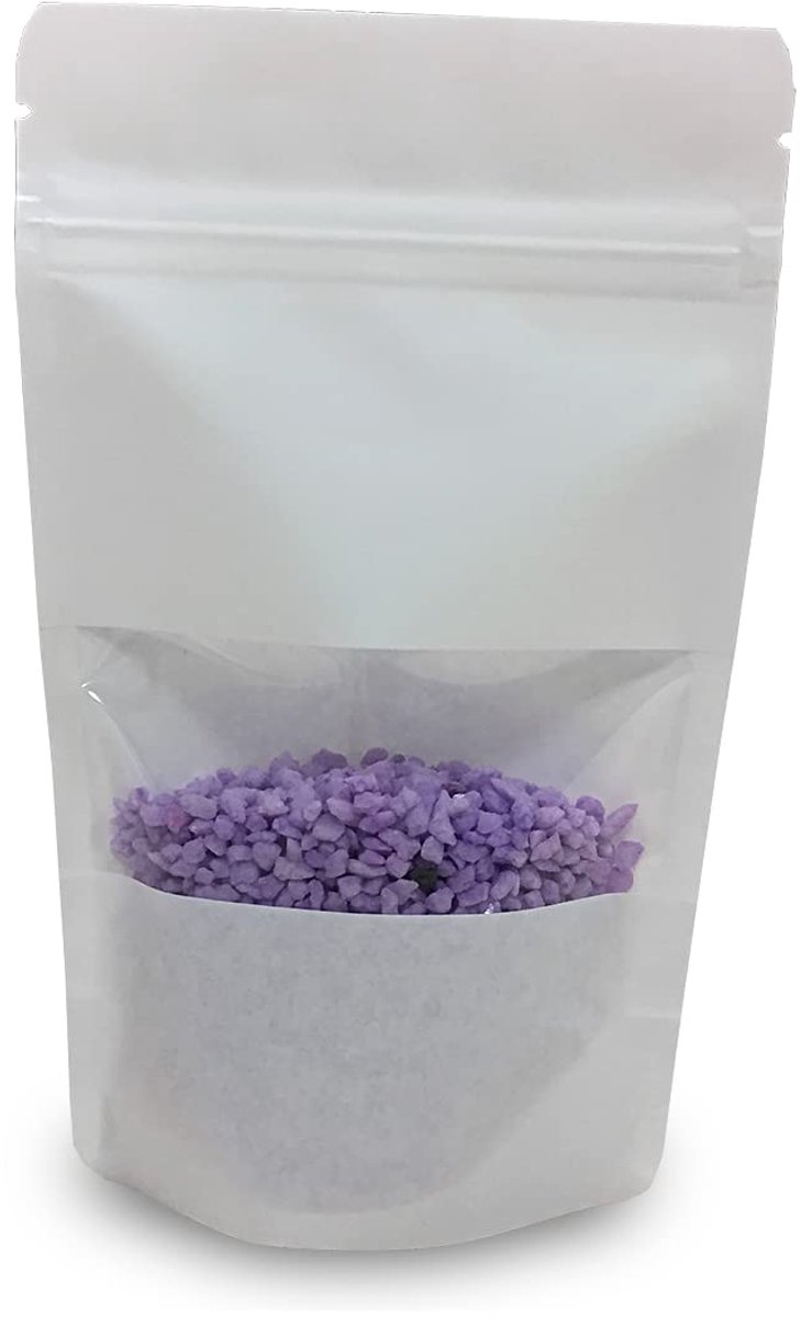 Dailygoods - Klimaatneutrale kraftpapier zakken met kijkvenster - 2000ml, herbruikbaar, UV-bescherming