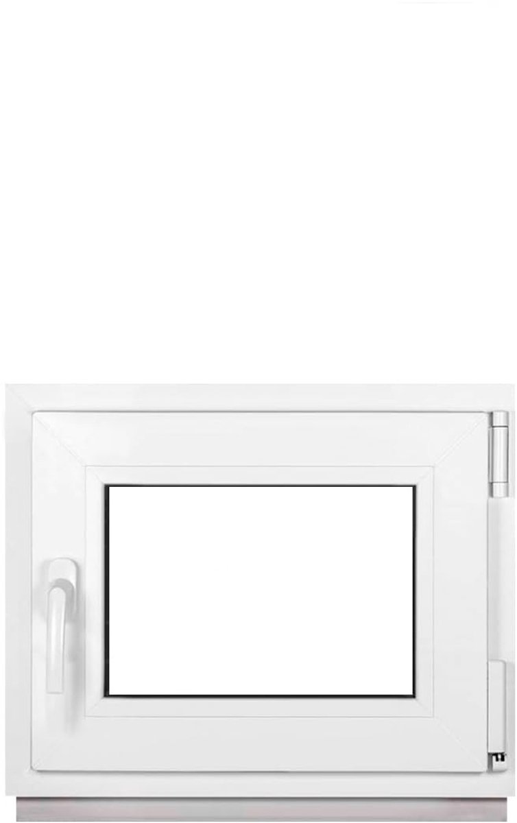 Dailygoods- Kelderraam klein 50 x 40 cm - Draaibaar - Premium - 2-voudig - Wit - Geschikt voor DIN rechts - Raam
