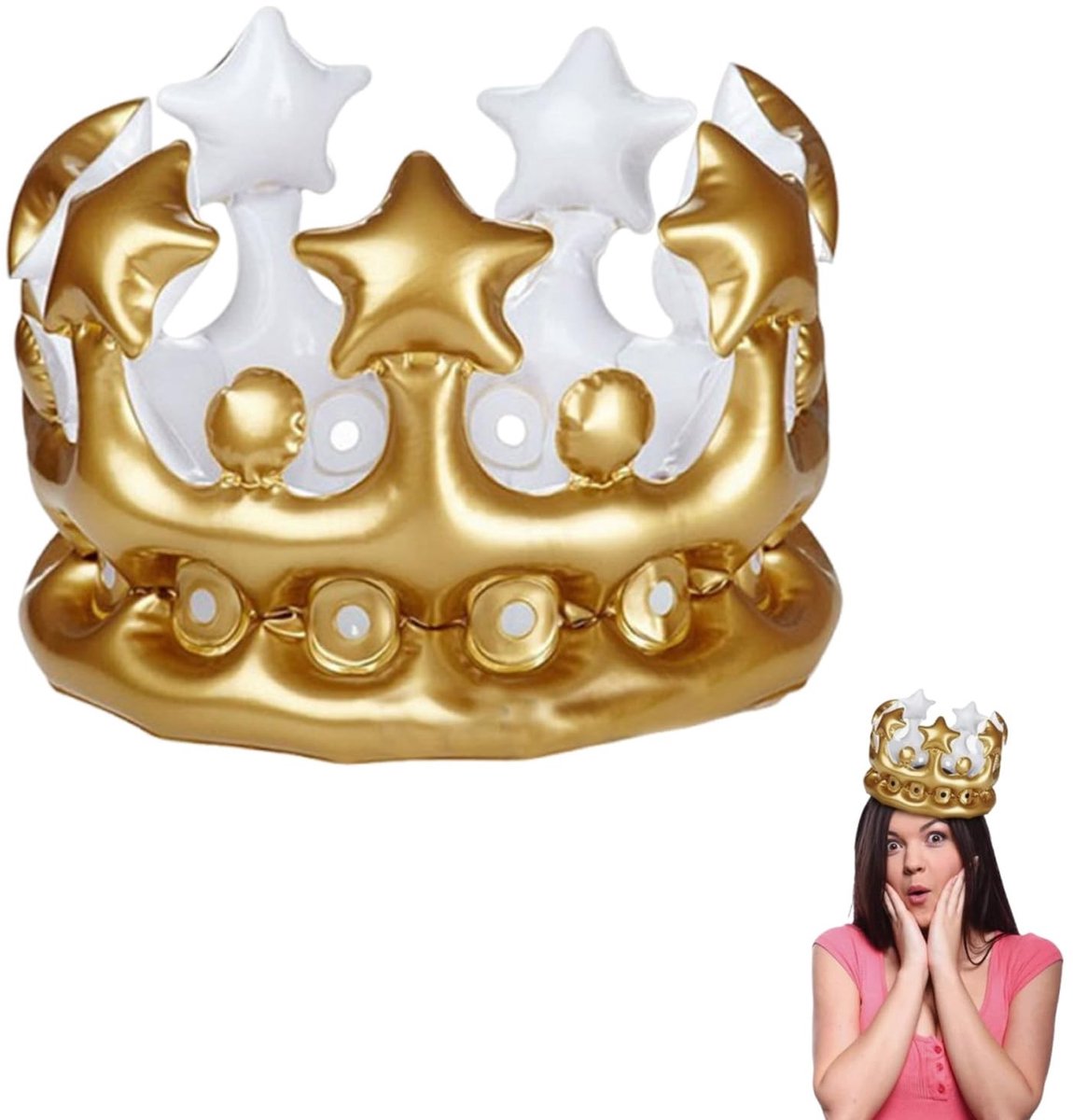 Dailygoods - Opblaasbare Verjaardagskroon - 2 Stuks voor Feestelijke Decoratie