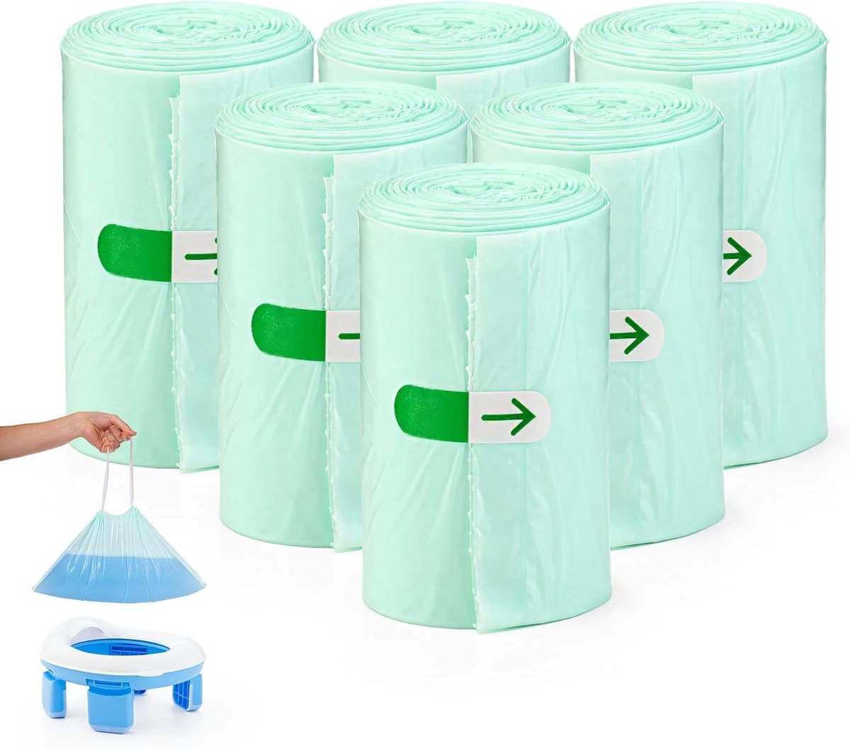 Potty Training Zakjes - Luier Zakjes - Hygiënisch Potje Gebruiken - Lekvrij Met Trekkoord - 90 Stuks - Wit