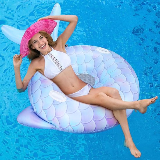 Opblaasbare Zwembad Drijver - Water Ligstoel Vlot - Ontspannen in Water - Met Bekerhouder Rugleuning - 110x110x30 cm - Meerkleurig — afbeelding 4