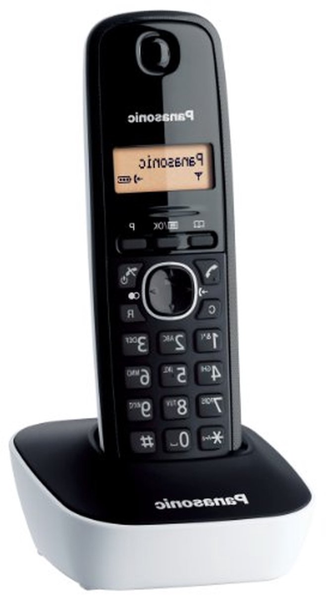 Draadloze DECT telefoon - Huistelefoon basisstation - Thuis communiceren - Antwoord met elke knop - 50 vermeldingen telefoonboek - Zwart/wit