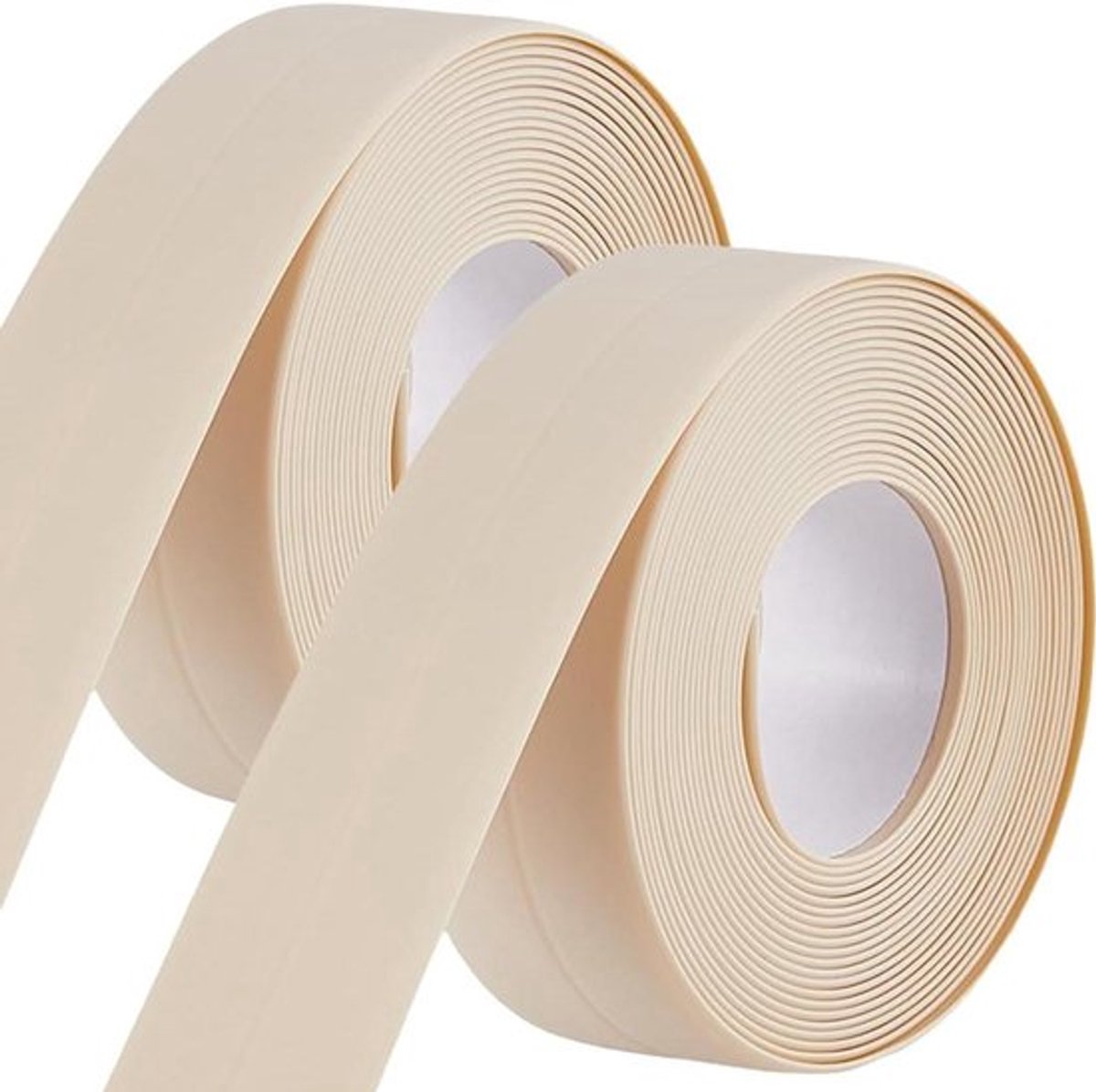 - Badafdichtstrip zelfklevende waterdichte afdichtingstape - PVC - Badkamer toilet - Randbeschermer - Breeuwen - Vervangstrips - Keuken bad vloer kit - Beige - 25 cm - Vlekbestendig - Geschikt voor 2 rollen