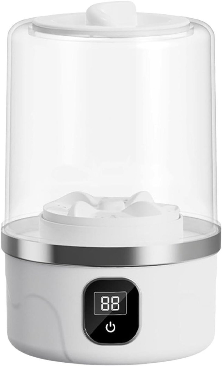 Mini Wasmachine Draagbare Wasmachine Kleine Wasjes Draadloos en Oplaadbaar 21 x 14 x 21 cm Wit