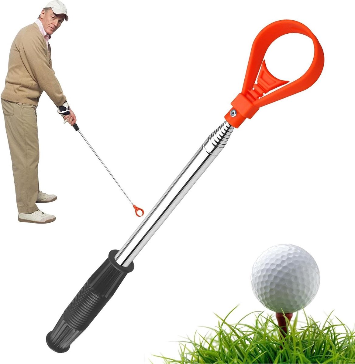 Golfbal Retriever - Balvinder Golf - Ballen Vinden - Telescopisch Ontwerp - 203 cm - Zilver