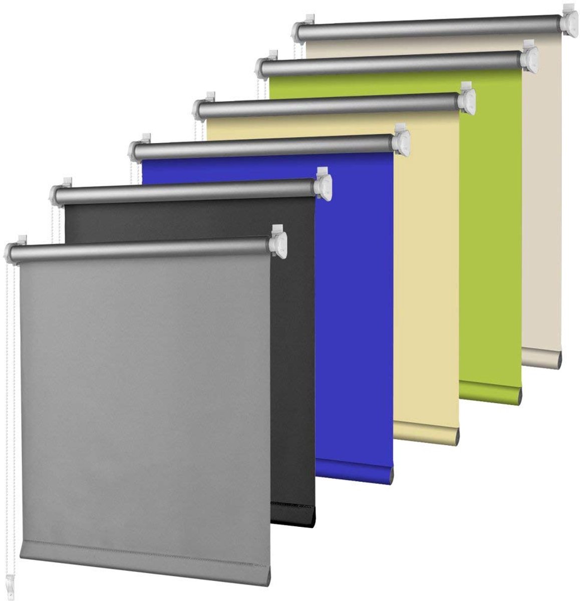 SnelShoppen - Opaque Window Blind Roller Blinds - Ondoorzichtige Jaloezieën voor Ramen en Deuren - Luxaflex/Thermo Effect - Silver Coating - 100% Lich