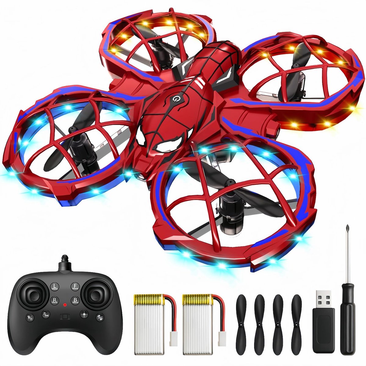 SnelShoppen - Mini-drone voor kinderen, beginnersdrone met hindernisvermijding, op afstand bestuurbare drone, 3 snelheden, 360° flips, automatisch zwe
