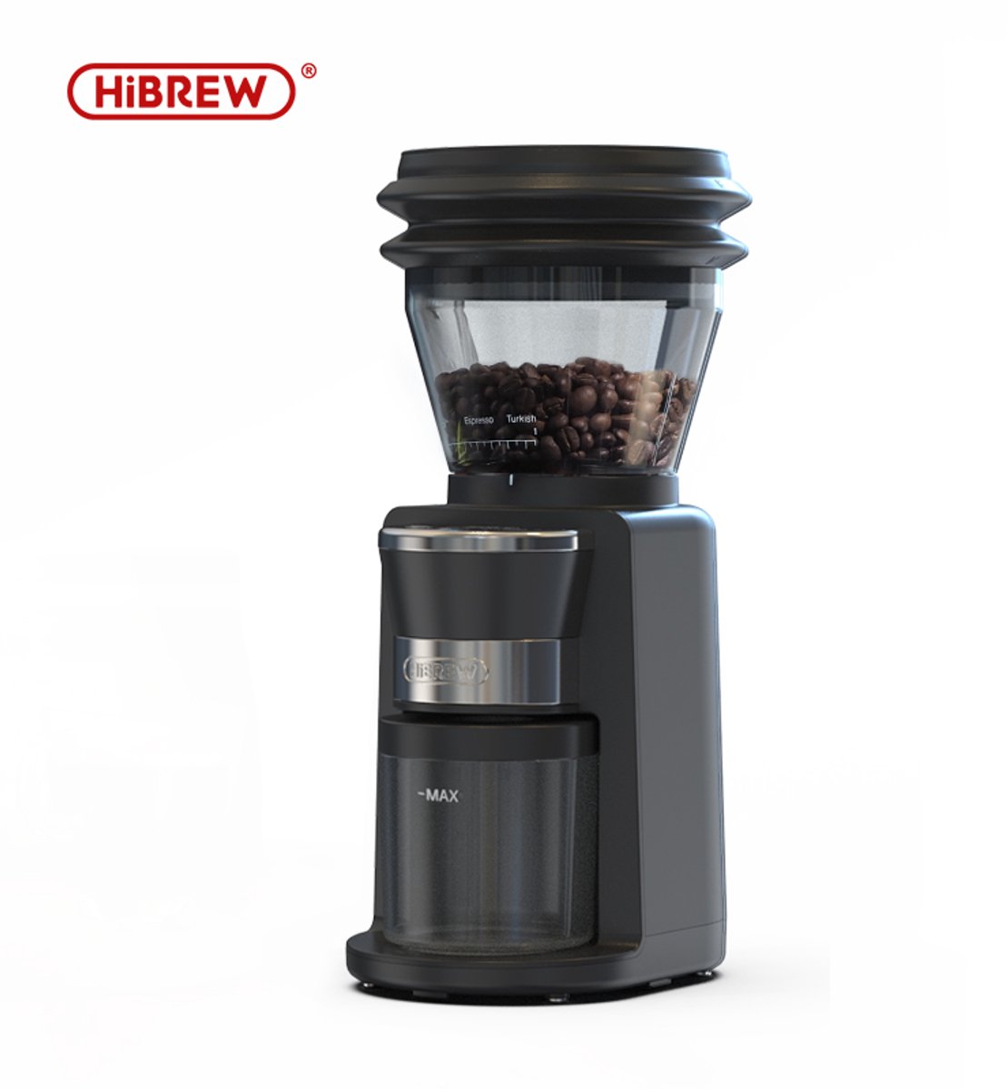 HiBREW G3 Elektrische Koffiemolen met 31 Maalstanden – Voor Espresso, Americano en Filterkoffie – Transparant Bonenreservoir