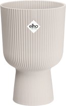 Witte Elho Vibes Fold pot met ribbelpatroon, logo en tekst 'made with recycled plastic'.