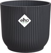 Elho Vibes Fold Rond 30 - Bloempot voor Binnen - 100% Gerecycled Plastic - Ø 29.5 x H 27.2 cm - Antraciet