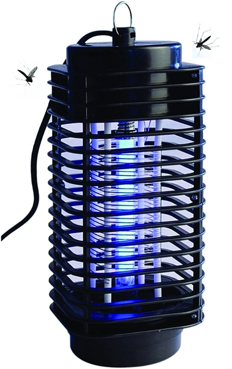 SnelShoppen - UV-lamp tegen insecten, muggen en vliegen - Doodt ongedierte binnen en buiten - Ideaal voor tuin, camping en feest - Zwart, energiezuini