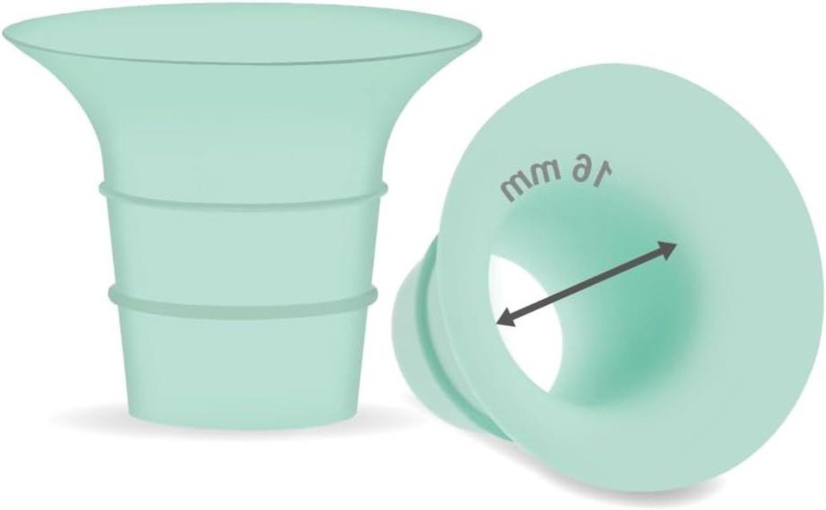 Borstkolf Inzetstukken - Tepelinzetstukken Flens - Comfortabel Kolven - Verkleint 24mm naar 16mm - 2 stuks - Wit