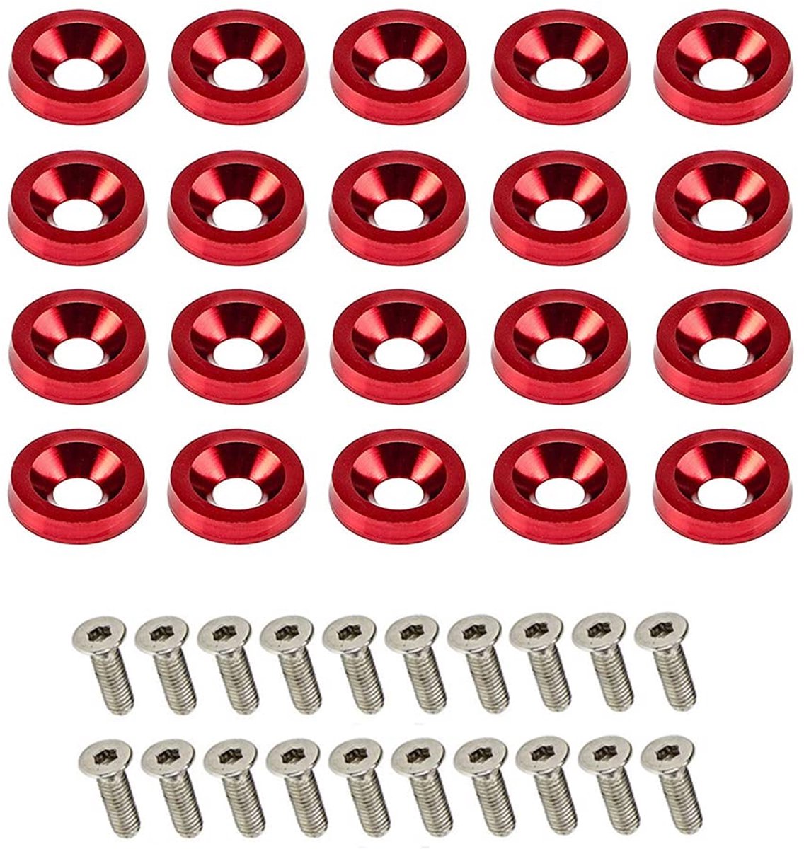Dailygoods - 20 Stuks M6 en Aluminium Bumper Washer Schroeven Set