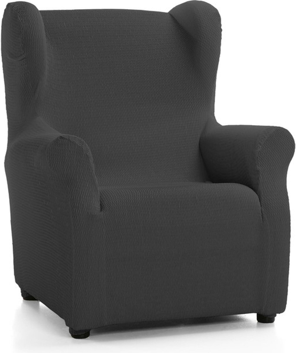 SnelShoppen - Elastische en extra zachte oorfauteuilhoes antraciet, verstelbaar, 100% Made in Spain, voor woonkamer, slaapkamer, en moderne interieurs