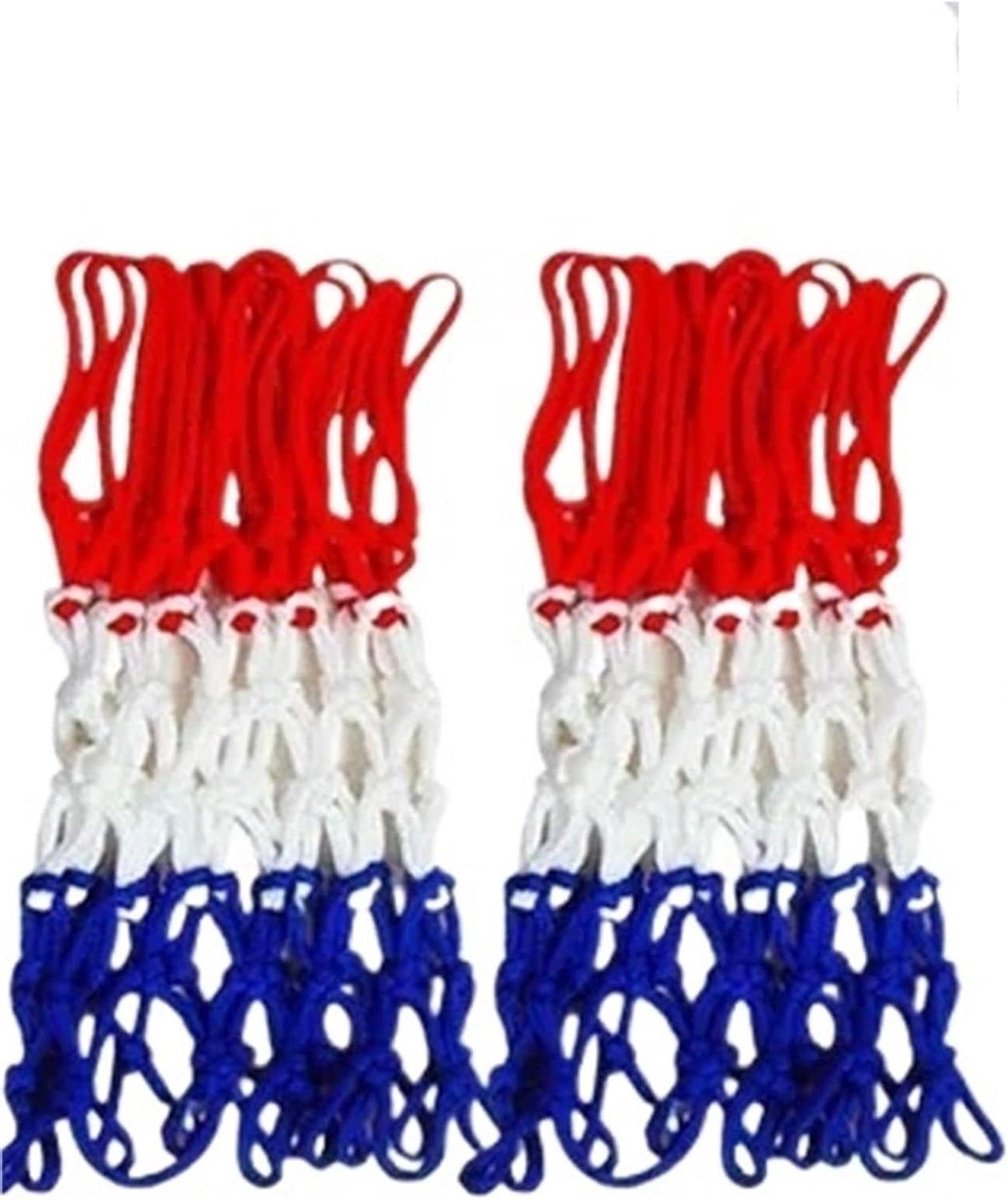 Basketbalnet - Basketbal net - Buiten sporten - Universeel 12-ring - 56 cm - Blauw Wit Rood