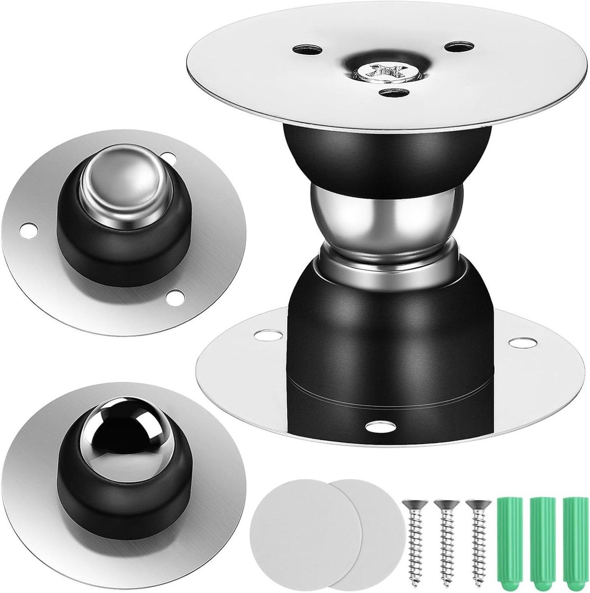 Magnetische Deurstopper - Deurmagneet - Deur Open Houden - Zelfklevende Installatie - 2 Stuks - Zwart