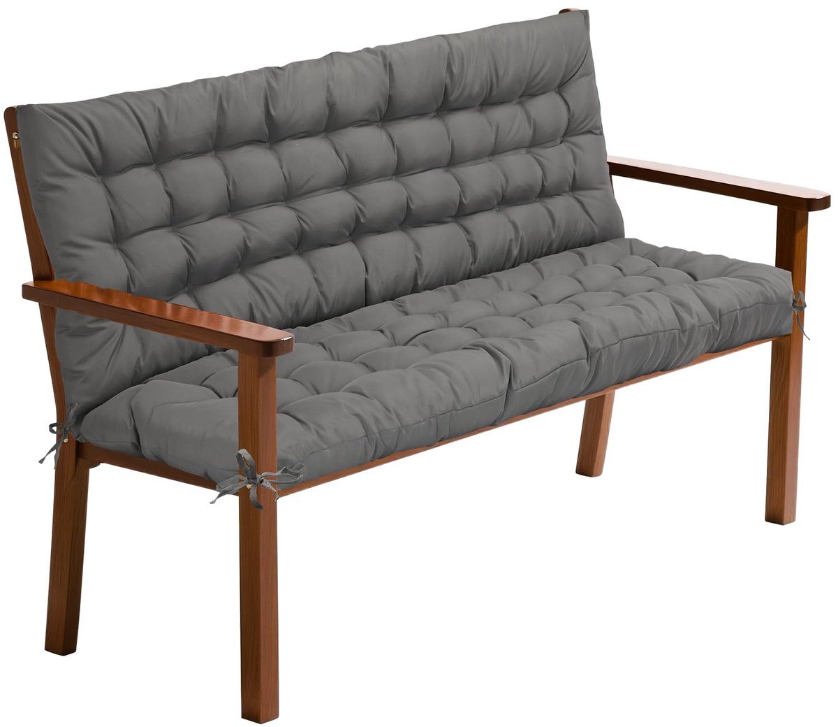 SnelShoppen - Waterdicht Kussen voor Tuinbank en Schommelbank, UV-Bestendig Zitkussen en Rugkussen voor Binnen en Buiten, Donkergrijs 150 x 100 cm - P