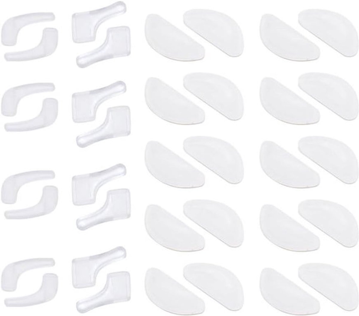 20 stuks Siliconen Antislip Neuspads en Brillenhouders - Comfortabel - Luchtig - Neusbrug Stickers
