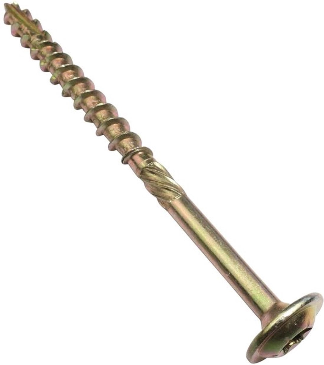 Set van 100 houtschroeven 4 x 60 mm - brede lenskop - steraandrijving - sterk messing - inclusief box