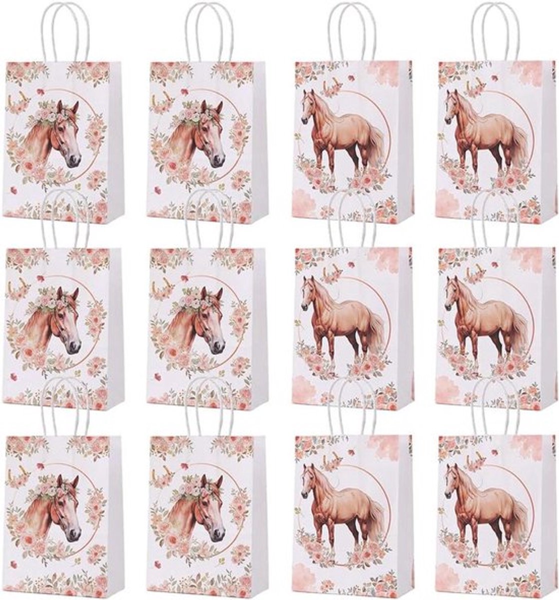 Paardencadeauzakjes - Verjaardagsfeest - Naambordjes - Paardenthema - 12 stuks