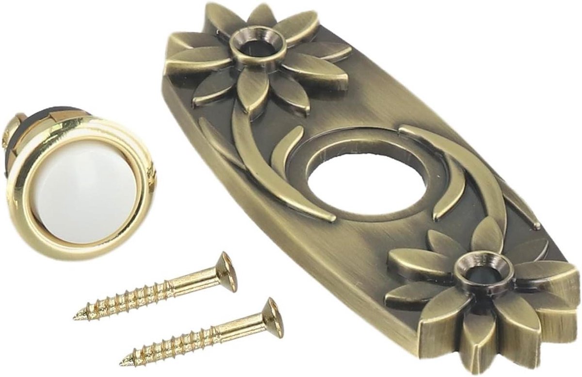 Ronde Deurbel Knop - Drukknop Deurbel - Voordeur Toegang - Verlichte LED - 3.3x2.3x1.3 inch - Antiek Brons