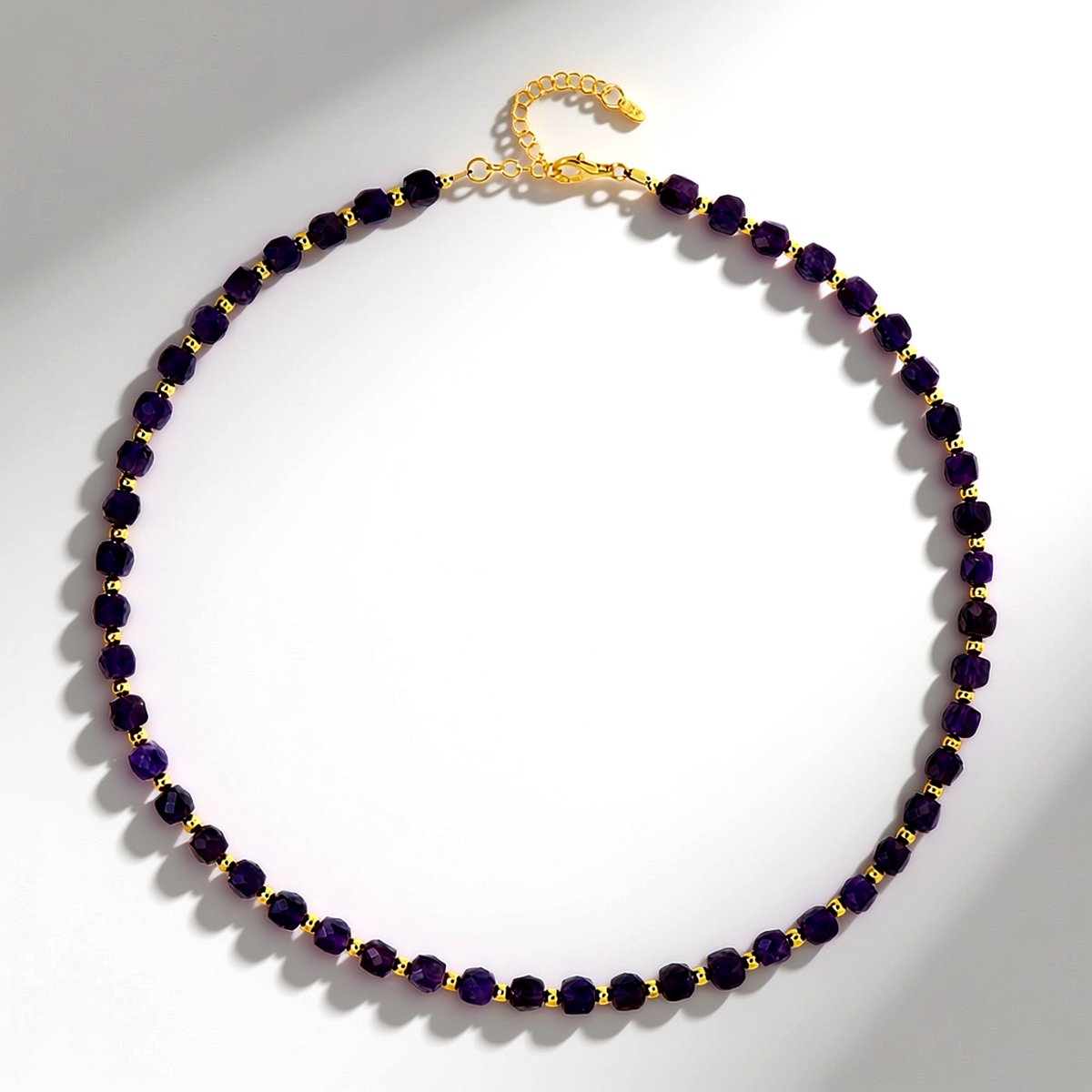 Cavill - Halsketting 925 Sterling Zilver met Goudverguld - 86,81 ct Zambia Amethist & 16,94 ct Gouden Hematiet - Verstelbaar Elegant Sieraad