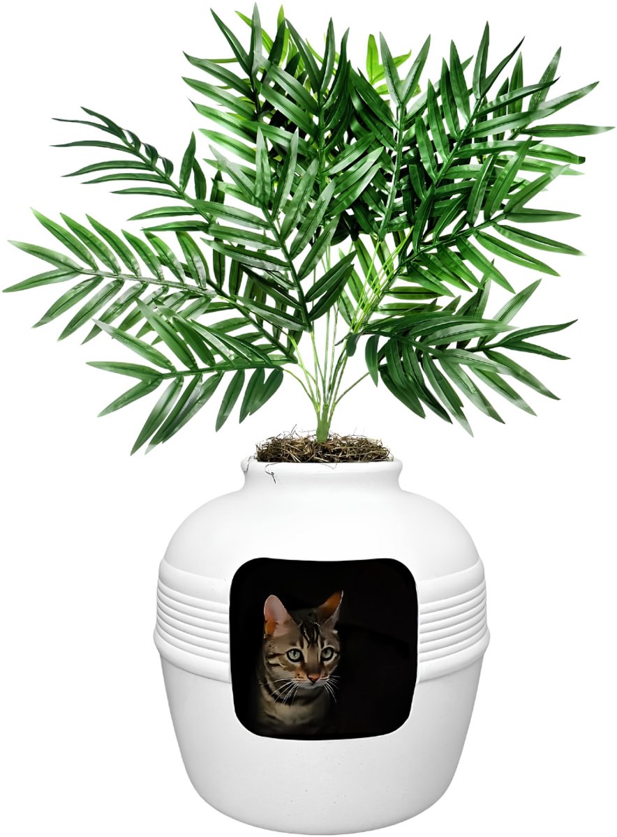 Lìon® Kattenbak - Kattenbakvulling - Kattentoilet - Wit - 50cm x 57cm x 50cm