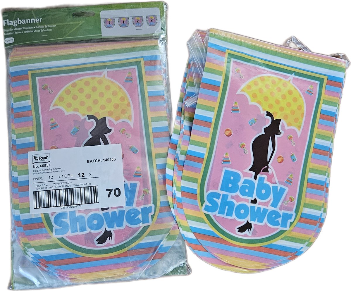 2 stuks Baby shower vlaggenlijn 10 meter