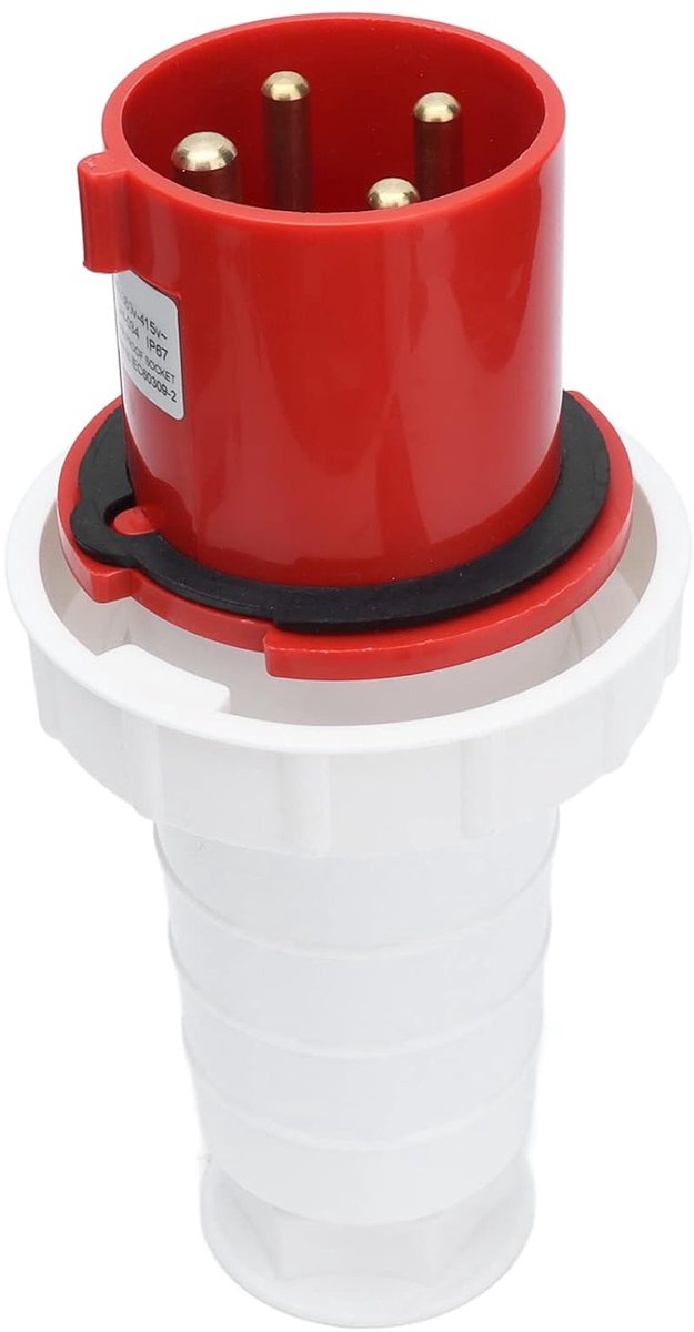 SnelShoppen - Industriële Stekker 63A 4-Pins 380-415V 3P+E Kabelconnector IP67 Waterdicht Geschikt voor 6-16mm² Kabel Robuust Polypropyleen