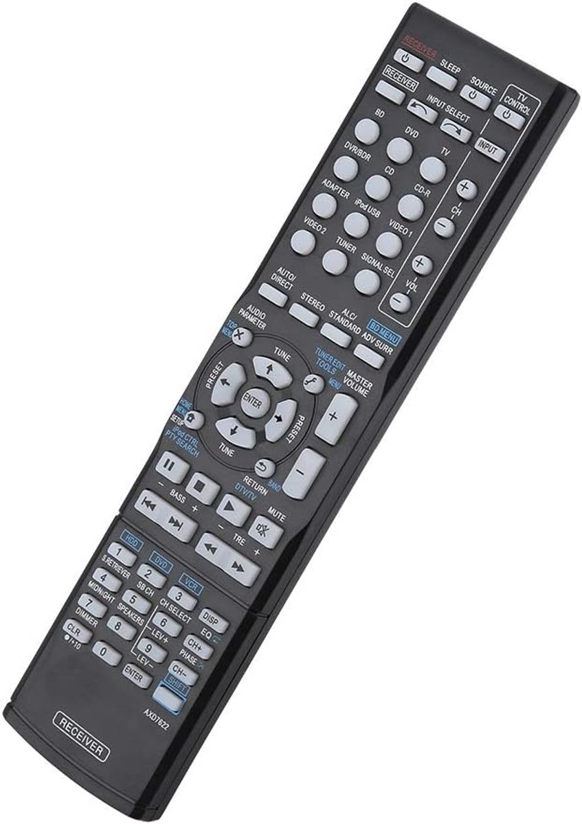 SnelShoppen - Famus Afstandsbediening Vervanging voor Pioneer AXD7622 AV Receiver, Volledige Functionaliteit, Comfortabel Gebruik, Duurzaam ABS, Tot 8